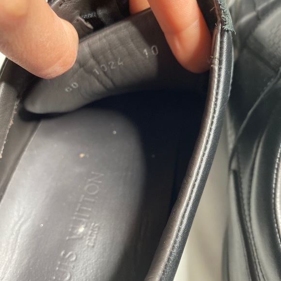 Louis Vuitton Men's Sneakers Leather Black Brown 10 - Picture 7 of 7